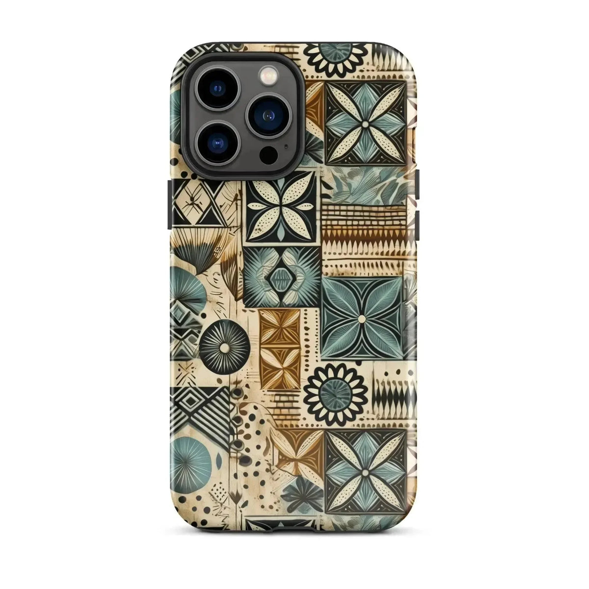 Palm Shadow Tapa Cloth iPhone Case - The Global Wanderer