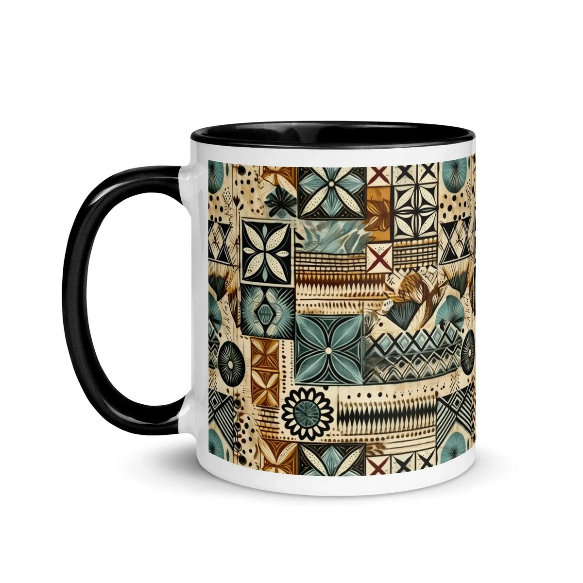 Palm Shadow Tapa Cloth Mug - The Global Wanderer