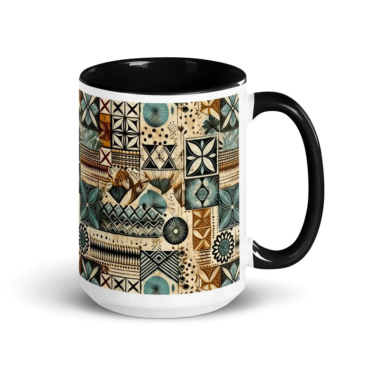 Palm Shadow Tapa Cloth Mug - The Global Wanderer