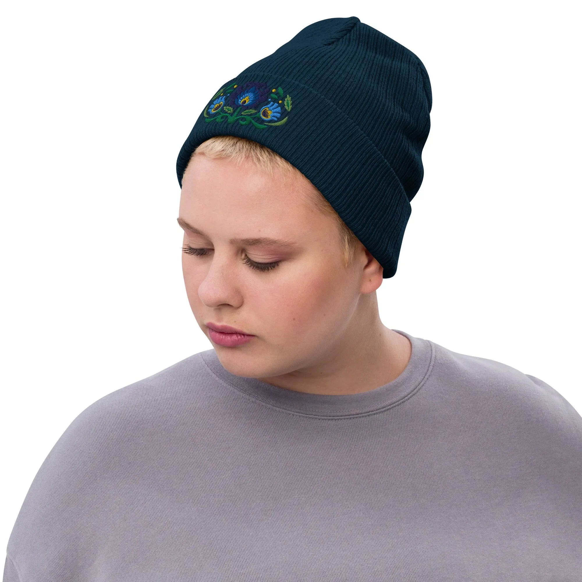 Polish Wycinanki Embroidered Beanie | Globally Inspired