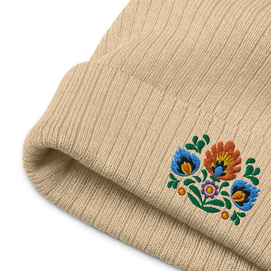 Polish Wycinanki Embroidered Beanie