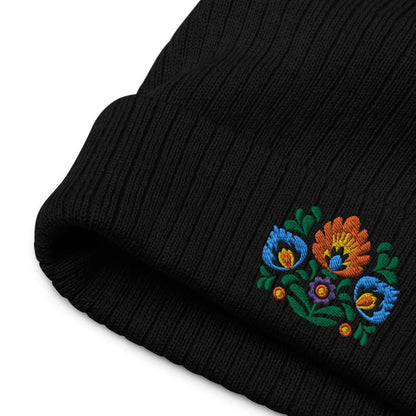 Polish Wycinanki Embroidered Beanie