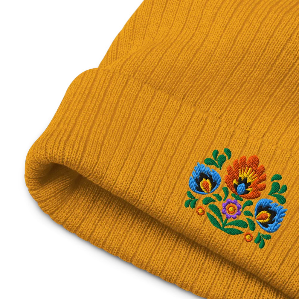 Polish Wycinanki Embroidered Beanie - The Global Wanderer