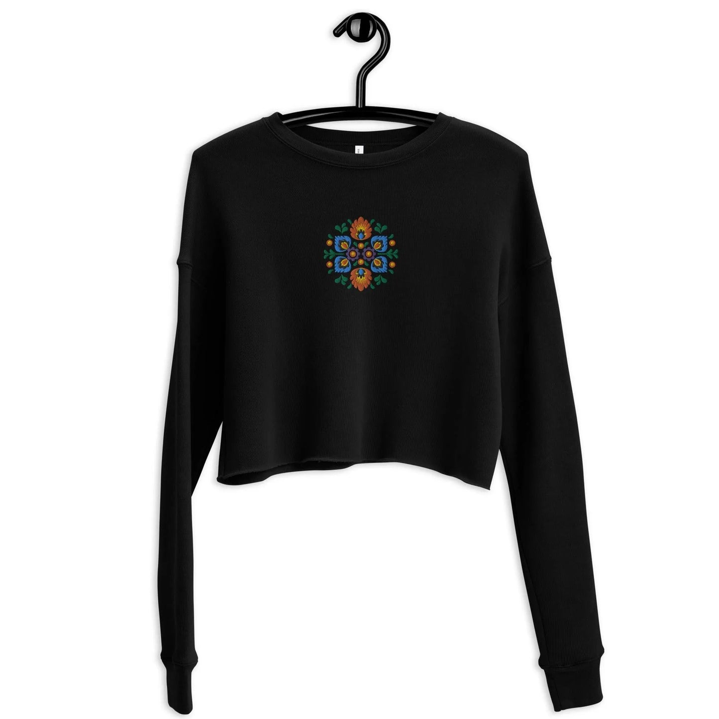 Polish Wycinanki Cropped Sweatshirt - Embroidered - The Global Wanderer