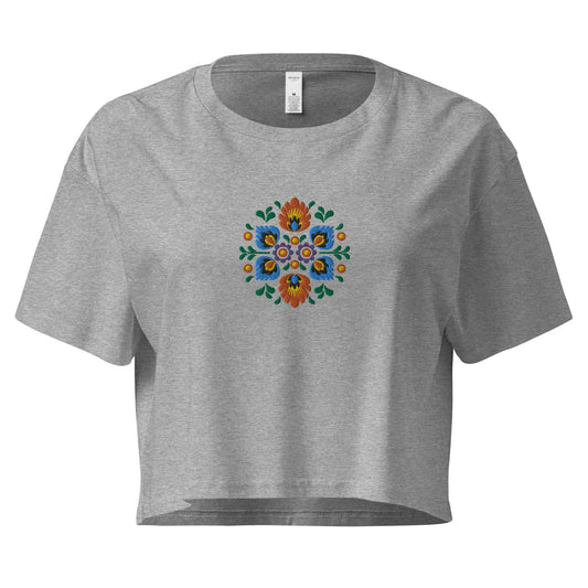 Polish Wycinanki Embroidered Cropped T-Shirt - The Global Wanderer