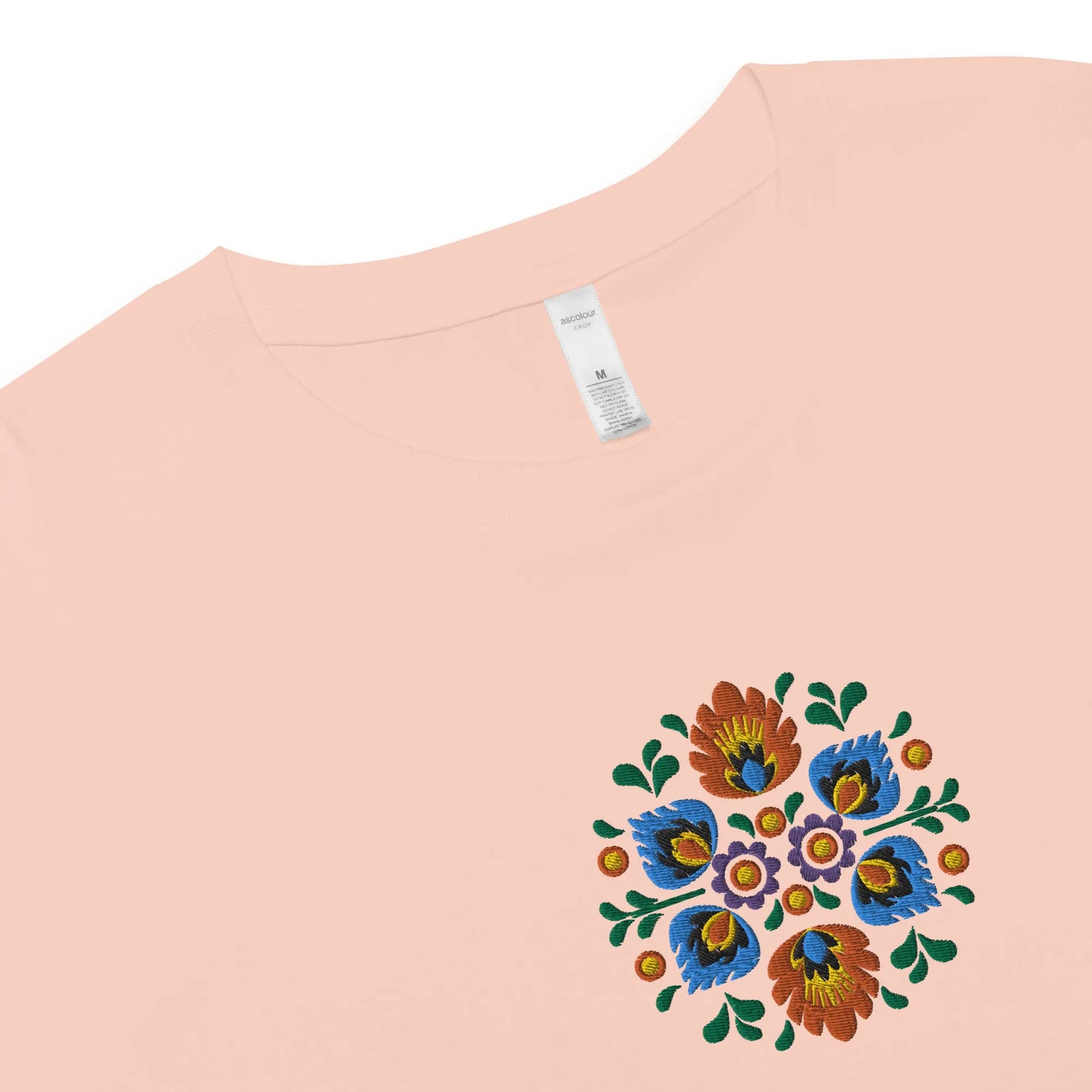 Polish Wycinanki Embroidered Cropped T-Shirt - The Global Wanderer