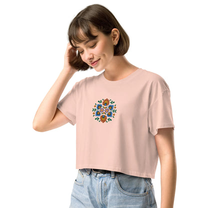 Polish Wycinanki Embroidered Cropped T-Shirt - The Global Wanderer