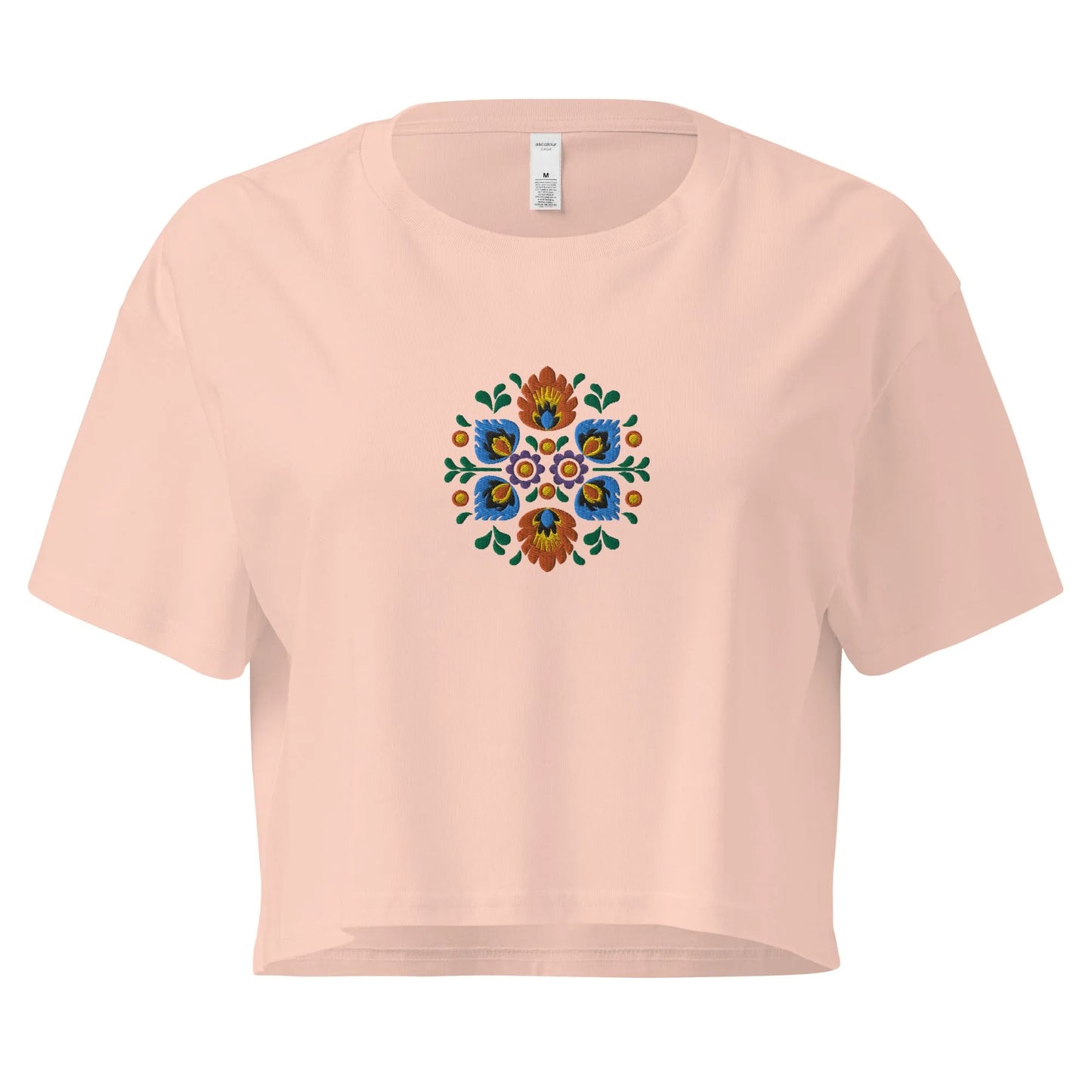 Polish Wycinanki Embroidered Cropped T-Shirt - The Global Wanderer