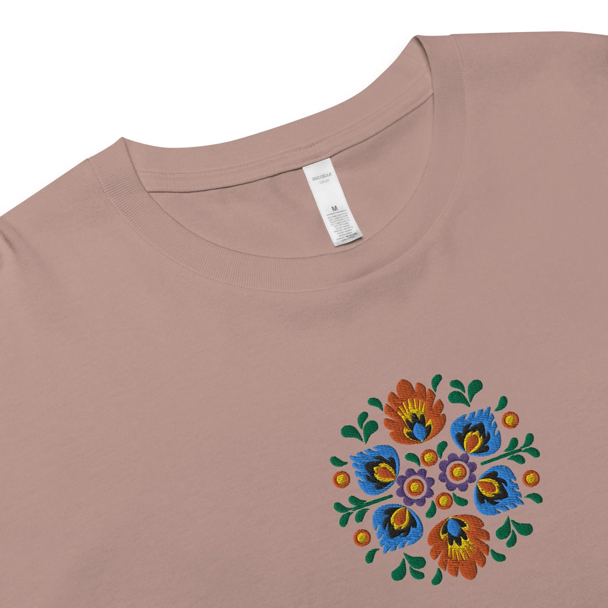 Polish Wycinanki Embroidered Cropped T-Shirt - The Global Wanderer