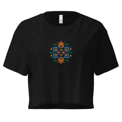 Polish Wycinanki Embroidered Cropped T-Shirt - The Global Wanderer