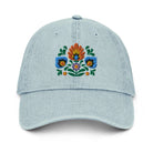 Polish Wycinanki Embroidered Denim Dad Hat - The Global Wanderer