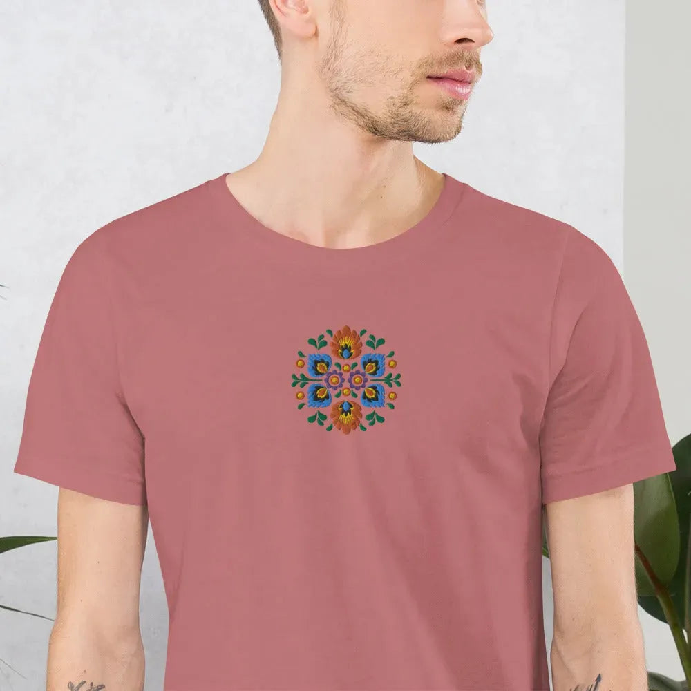 Polish Wycinanki Embroidered T-Shirt - The Global Wanderer