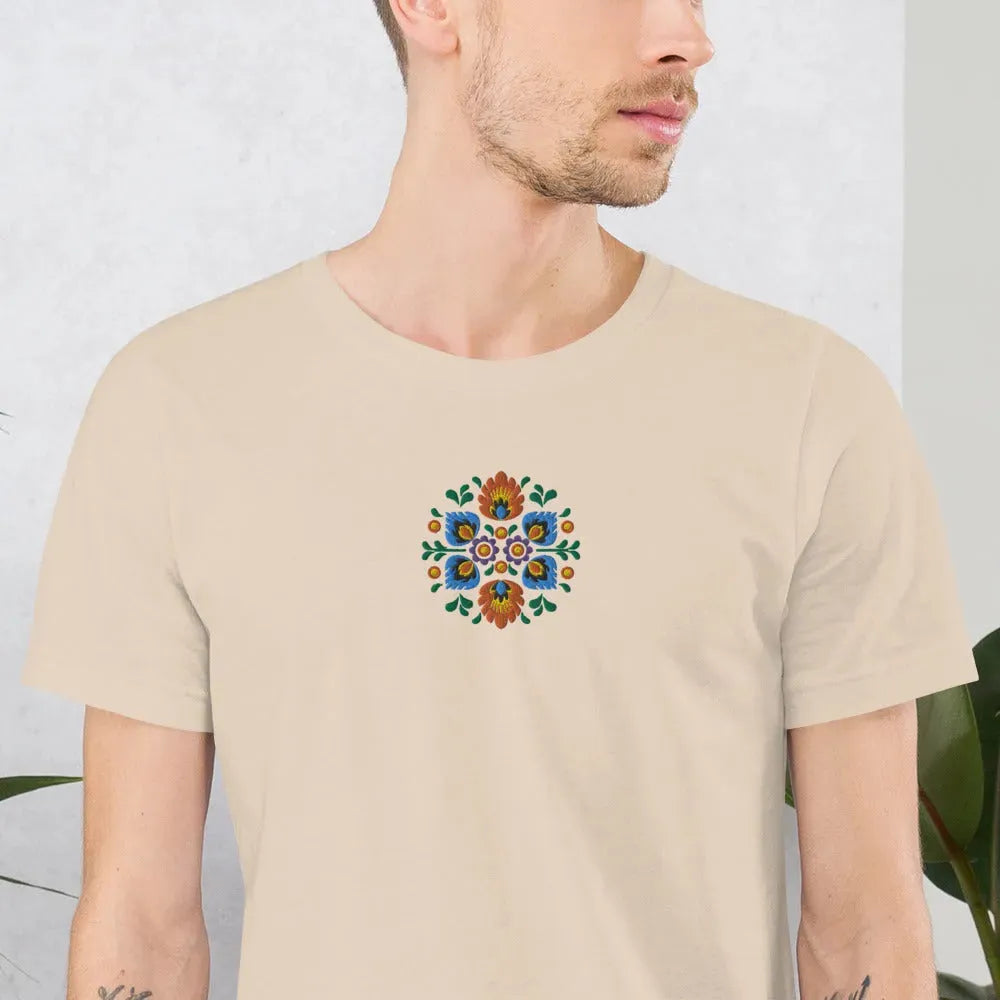 Polish Wycinanki Embroidered T-Shirt - The Global Wanderer