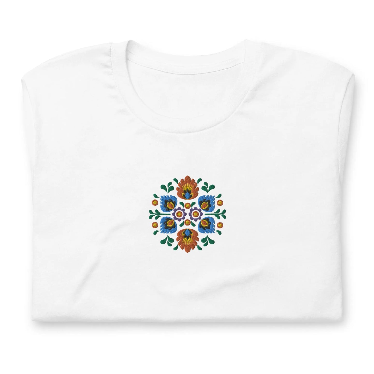 Polish Wycinanki Embroidered T-Shirt - The Global Wanderer