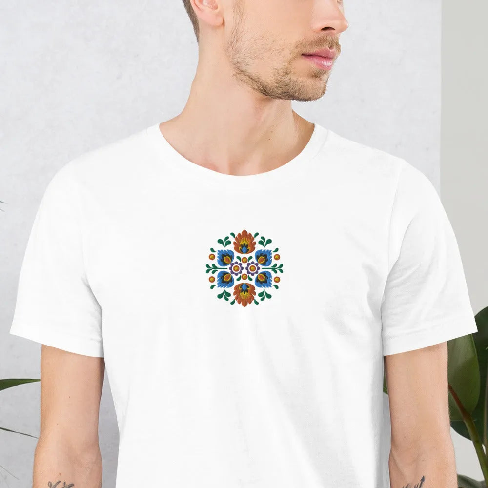 Polish Wycinanki Embroidered T-Shirt - The Global Wanderer