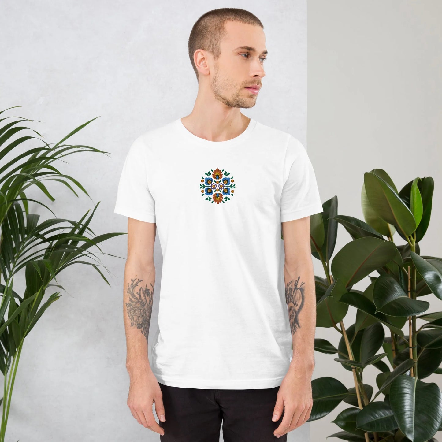 Polish Wycinanki Embroidered T-Shirt - The Global Wanderer