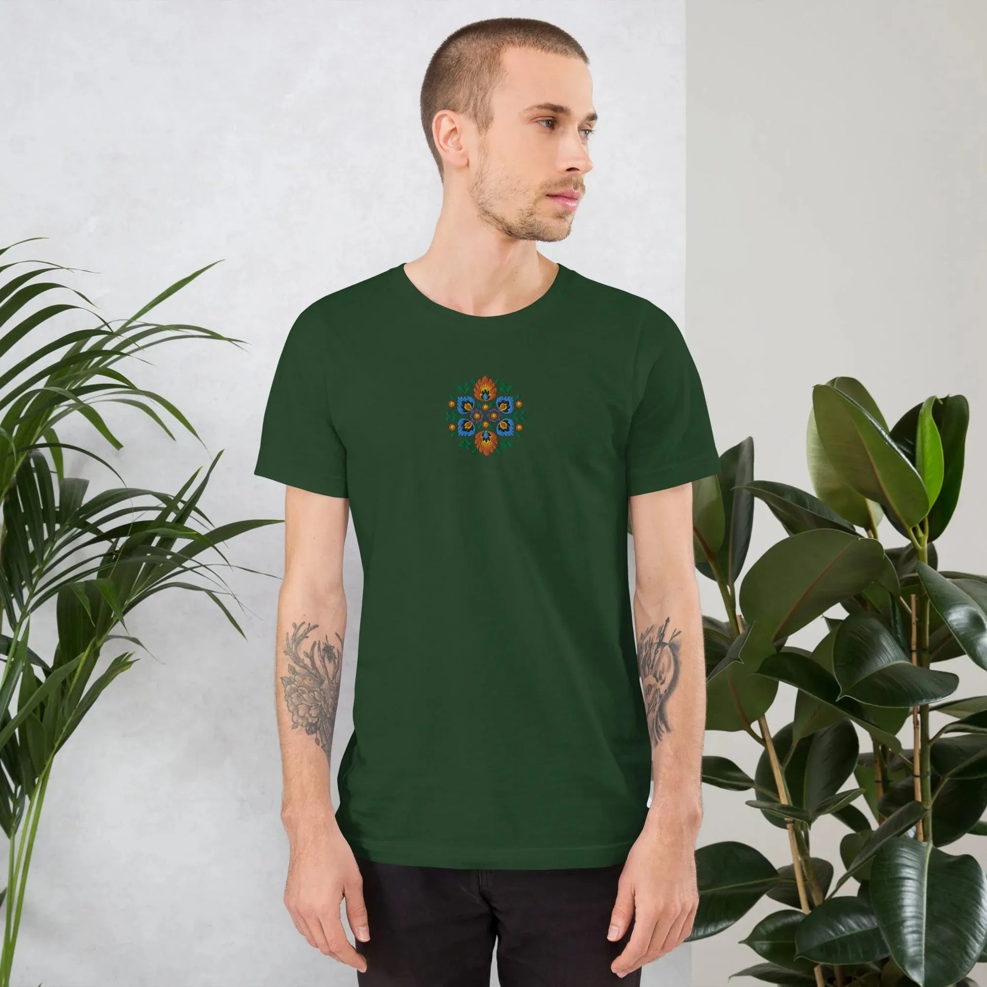 Polish Wycinanki Embroidered T-Shirt - The Global Wanderer