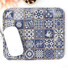 Portuguese Blue Azulejo Tile Mouse Pad - The Global Wanderer