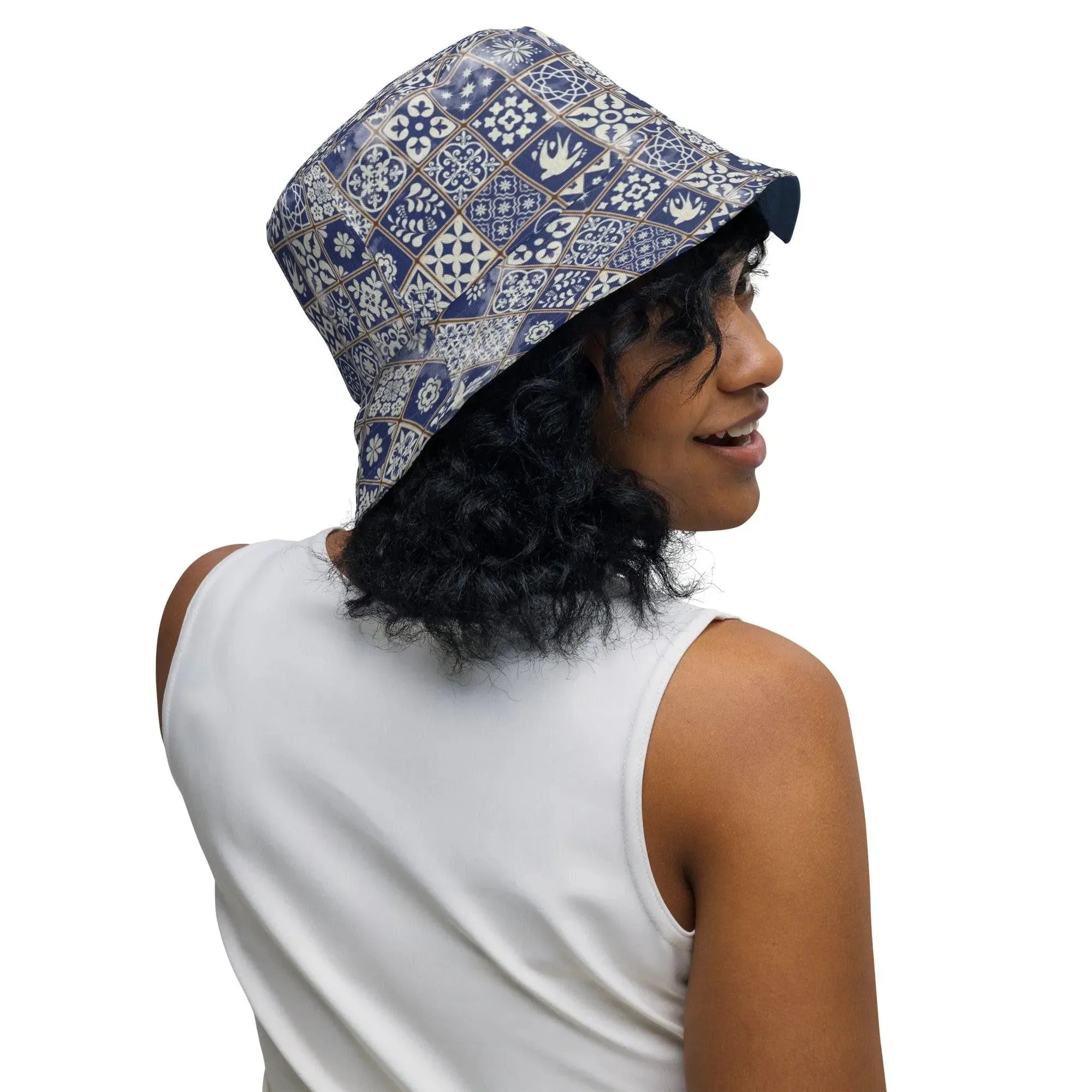 Porto Azul Tile Reversible Bucket Hat | Globally Inspired Bucket