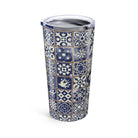 Portuguese Blue Azulejo Tile Tumbler - The Global Wanderer