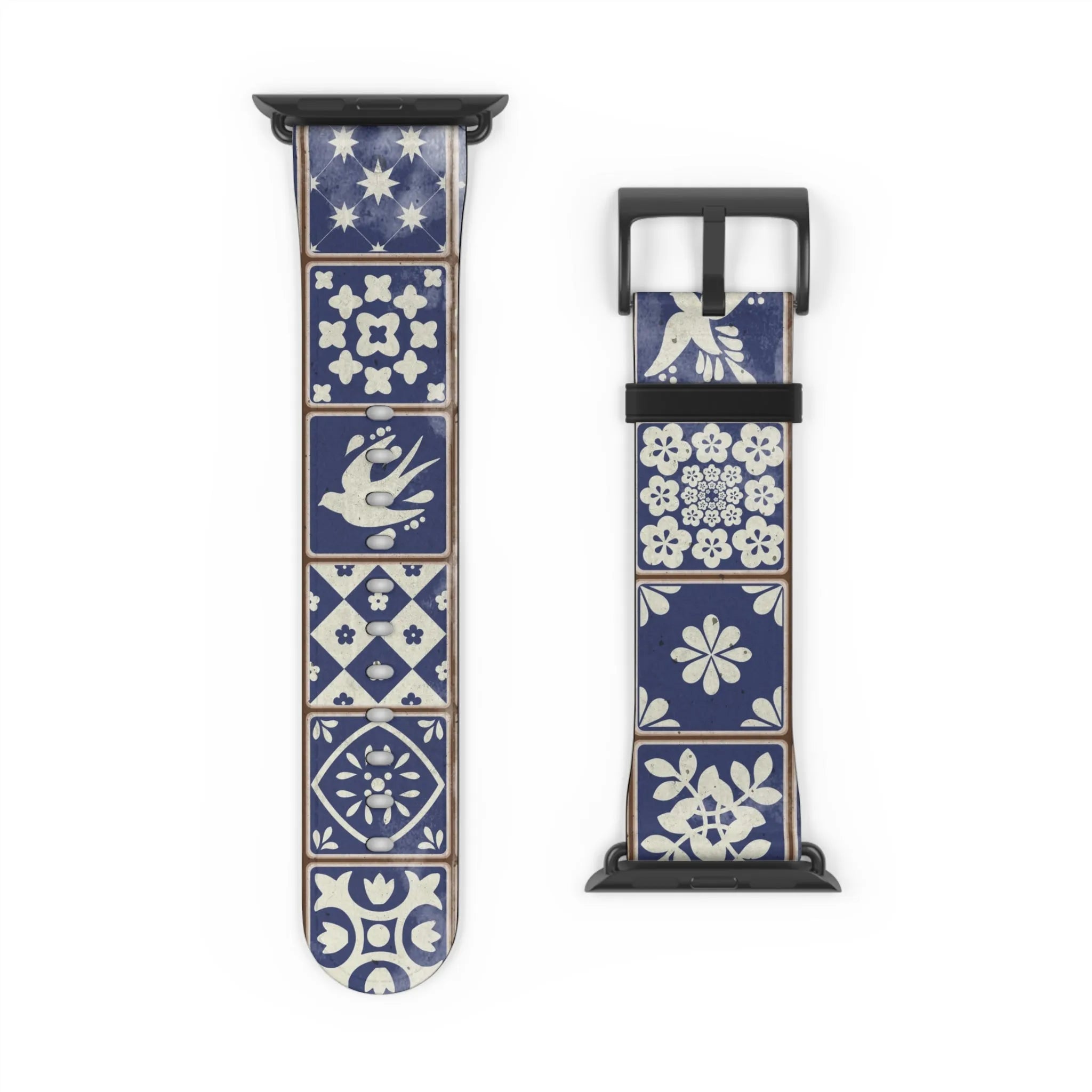 Portuguese Blue Azulejo Tile Watch Band - The Global Wanderer