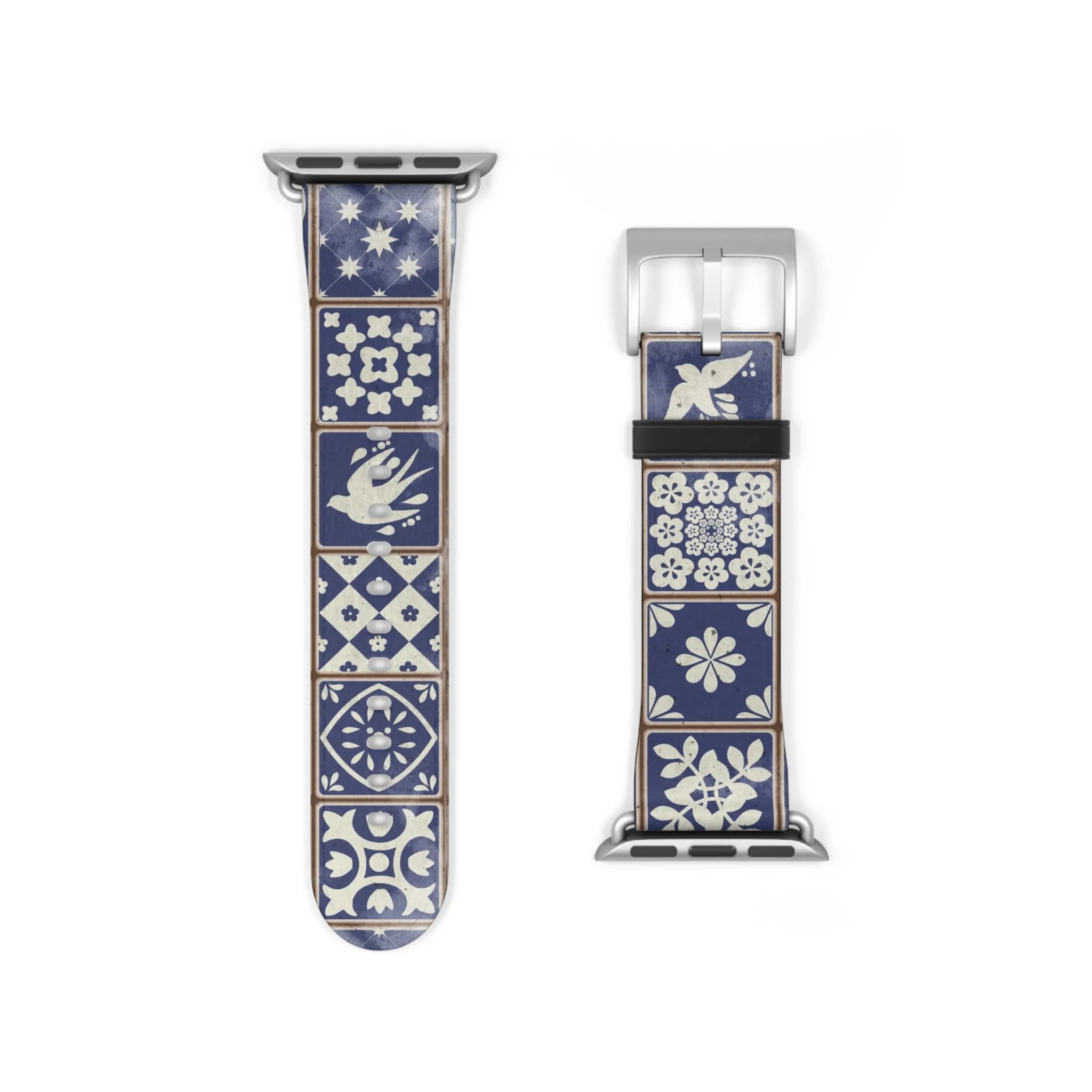 Portuguese Blue Azulejo Tile Watch Band - The Global Wanderer
