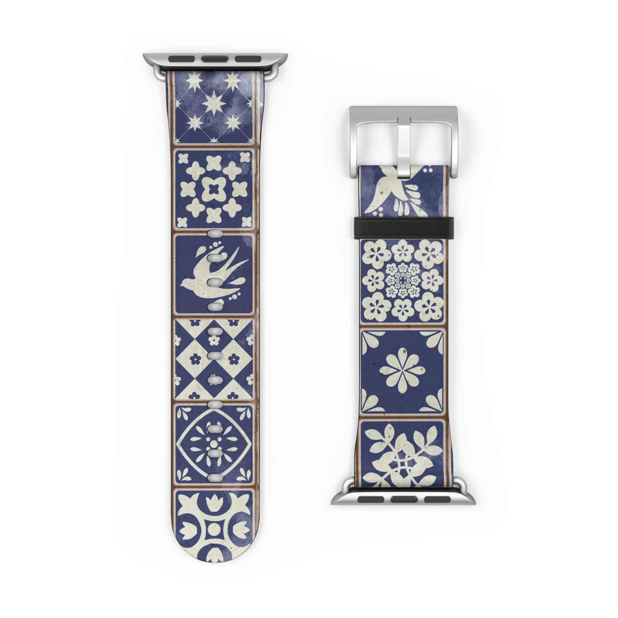 Portuguese Blue Azulejo Tile Watch Band - The Global Wanderer