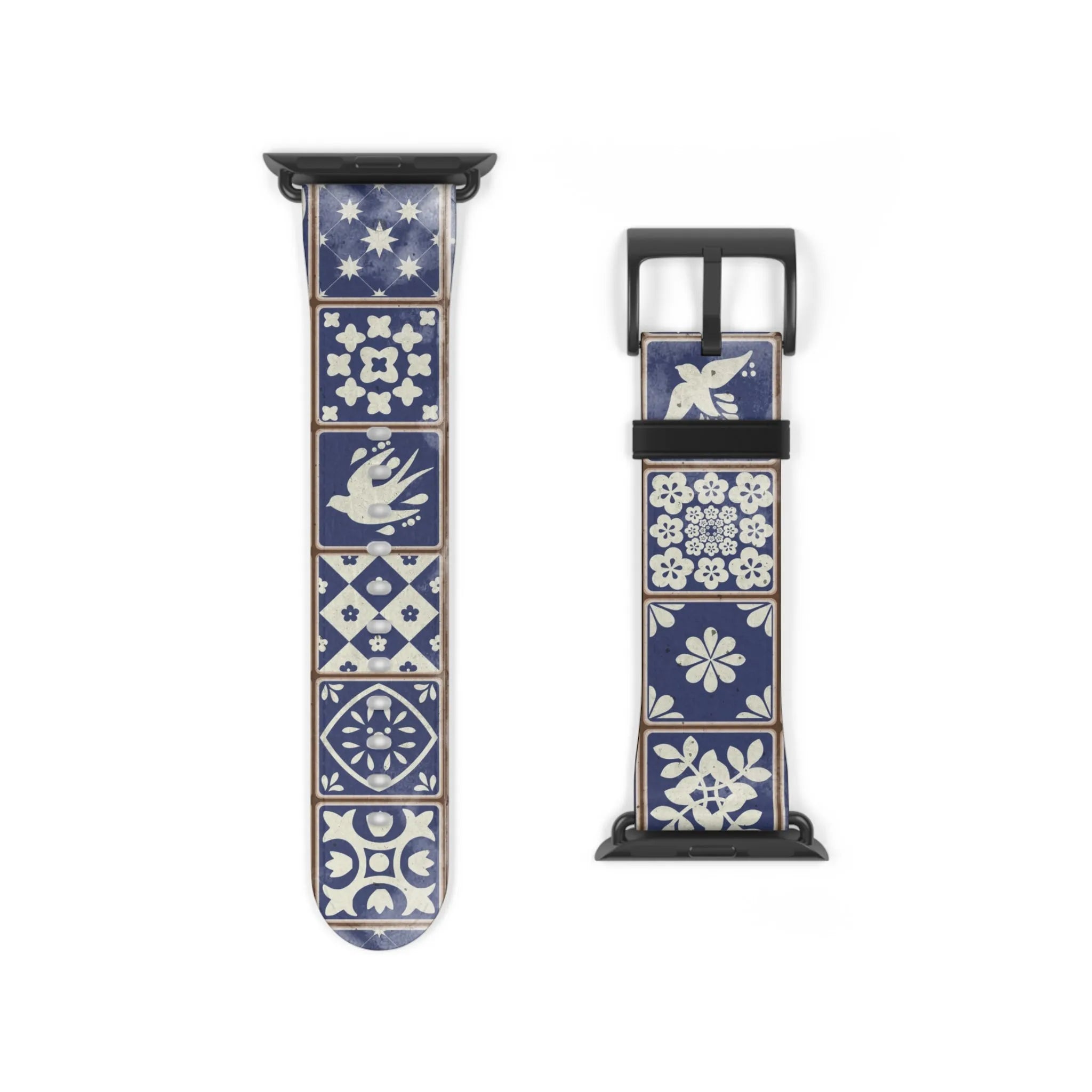 Portuguese Blue Azulejo Tile Watch Band - The Global Wanderer
