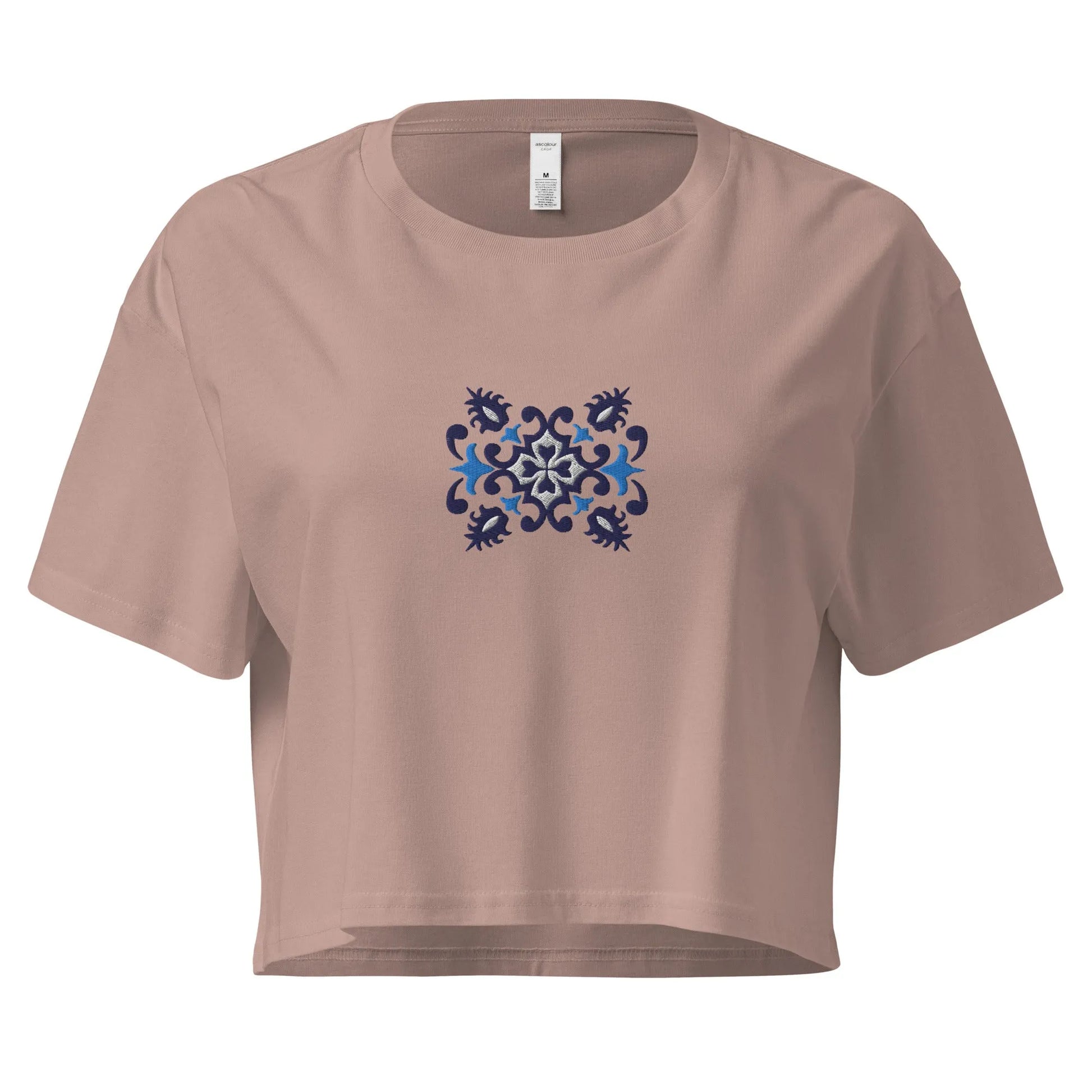 Portuguese Azulejo Tile Embroidered T-Shirt - The Global Wanderer