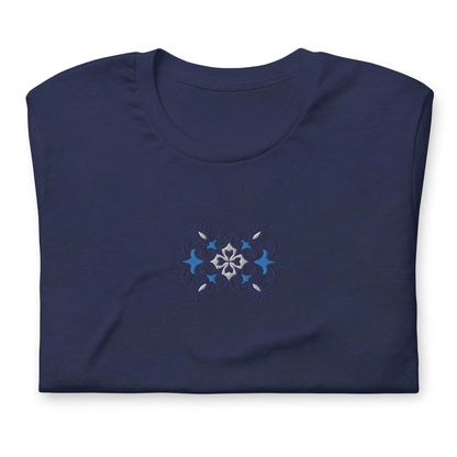 Portuguese Azulejo Tile Embroidered T-shirt - The Global Wanderer