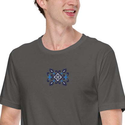 Portuguese Azulejo Tile Embroidered T-shirt - The Global Wanderer