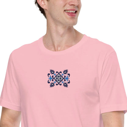 Portuguese Azulejo Tile Embroidered T-shirt - The Global Wanderer