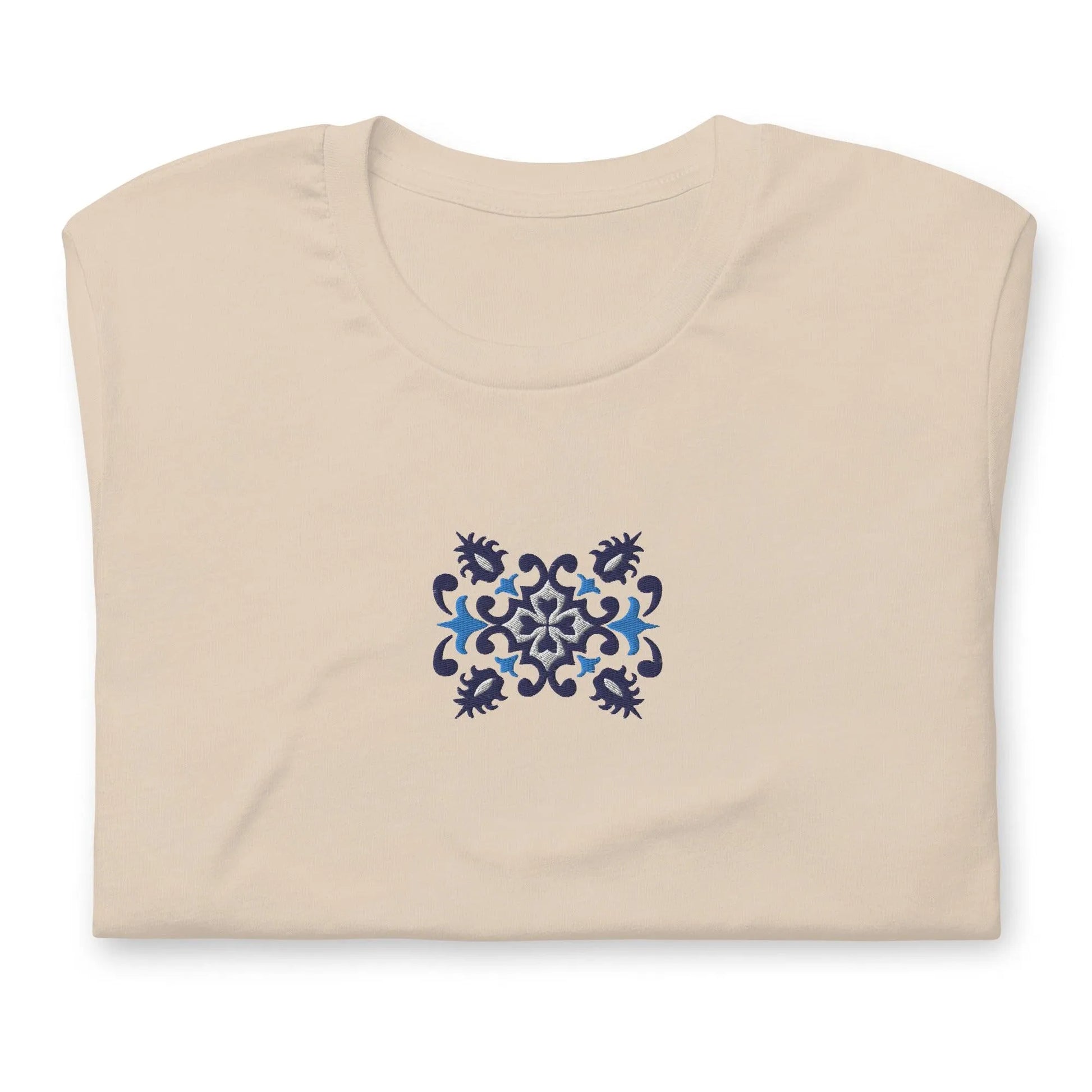 Portuguese Azulejo Tile Embroidered T-shirt - The Global Wanderer