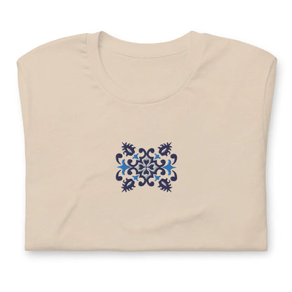 Portuguese Azulejo Tile Embroidered T-shirt - The Global Wanderer