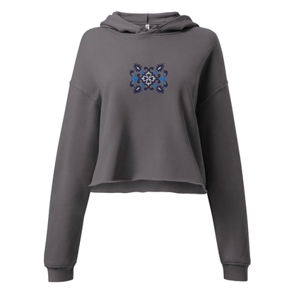 Portuguese Azulejo Tile Motif Cropped Hoodie - The Global Wanderer