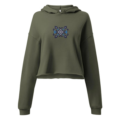 Portuguese Azulejo Tile Motif Cropped Hoodie - The Global Wanderer