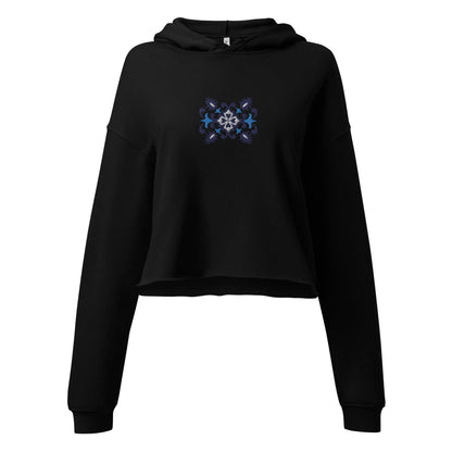 Portuguese Azulejo Tile Motif Cropped Hoodie - The Global Wanderer