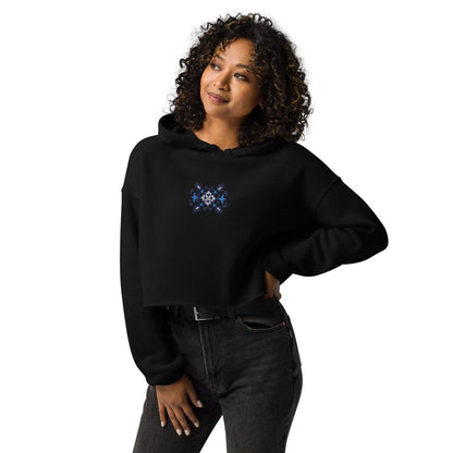 Portuguese Azulejo Tile Motif Cropped Hoodie - The Global Wanderer