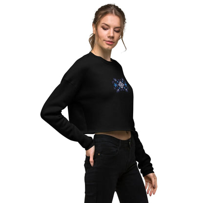 Portuguese Azulejo Tile Motif Cropped Sweatshirt - The Global Wanderer