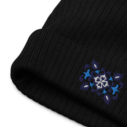 Portuguese Azulejo Tile Motif Embroidered Beanie - The Global Wanderer