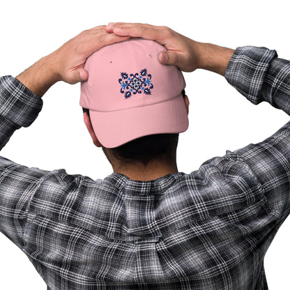 Portuguese Azulejo Tile Motif Embroidered Dad Hat - The Global Wanderer