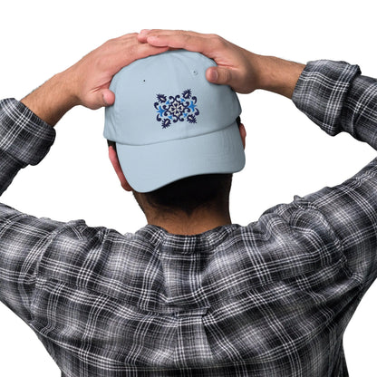 Portuguese Azulejo Tile Motif Embroidered Dad Hat - The Global Wanderer