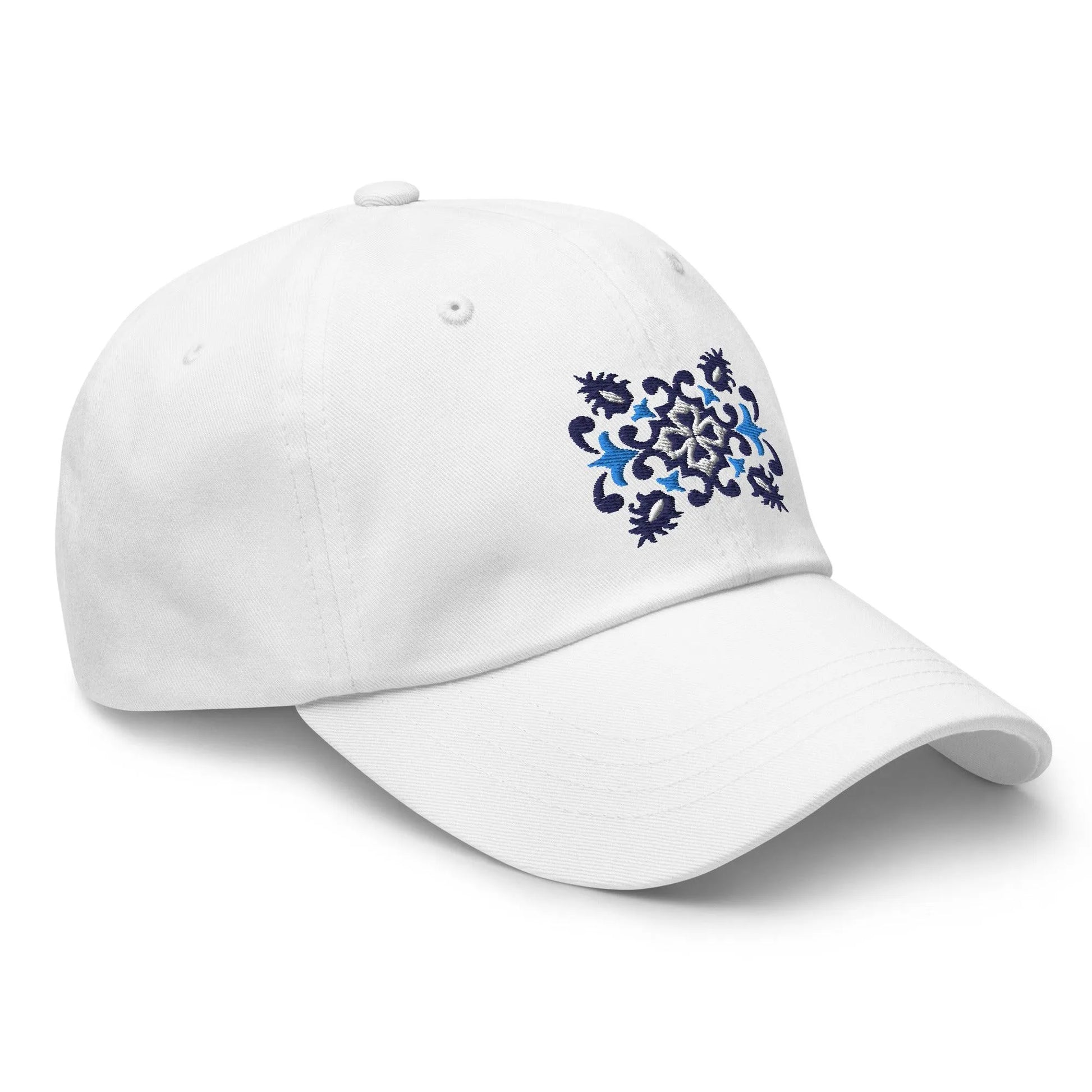 Portuguese Azulejo Tile Motif Embroidered Dad Hat - The Global Wanderer