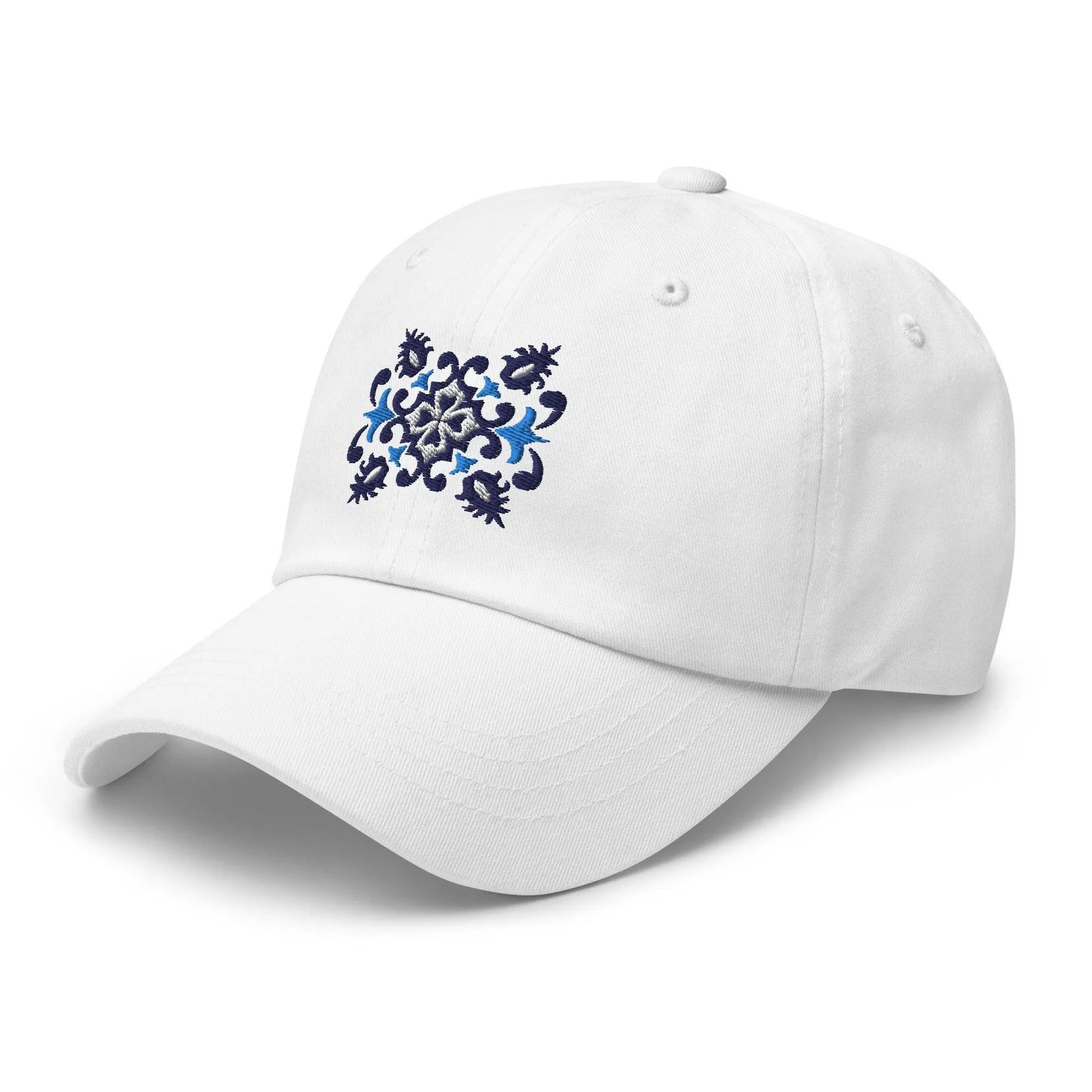 Portuguese Azulejo Tile Motif Embroidered Dad Hat - The Global Wanderer