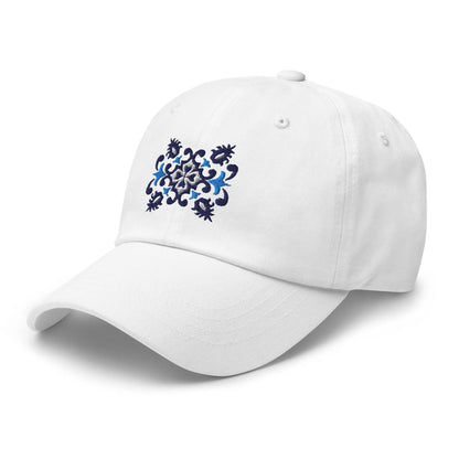 Portuguese Azulejo Tile Motif Embroidered Dad Hat - The Global Wanderer