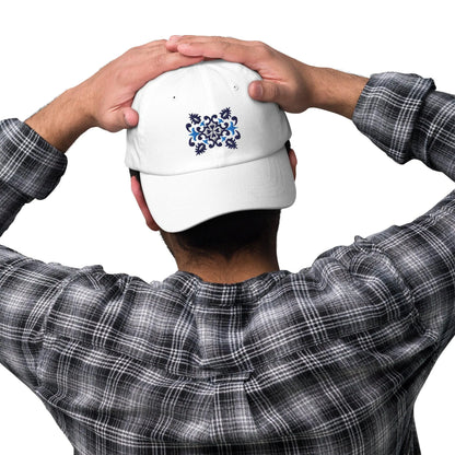 Portuguese Azulejo Tile Motif Embroidered Dad Hat - The Global Wanderer