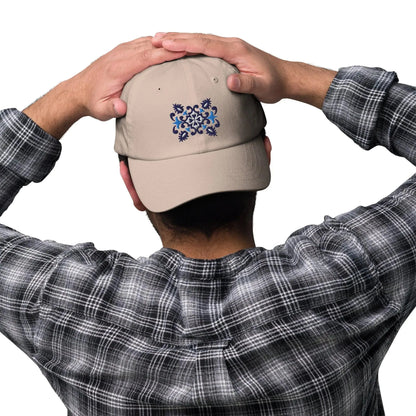 Portuguese Azulejo Tile Motif Embroidered Dad Hat - The Global Wanderer