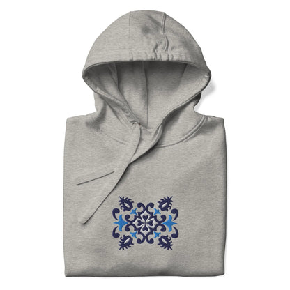 Portuguese Azulejo Tile Motif Embroidered Hoodie - The Global Wanderer