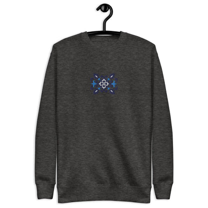 Portuguese Azulejo Tile Motif Embroidered Sweatshirt - The Global Wanderer