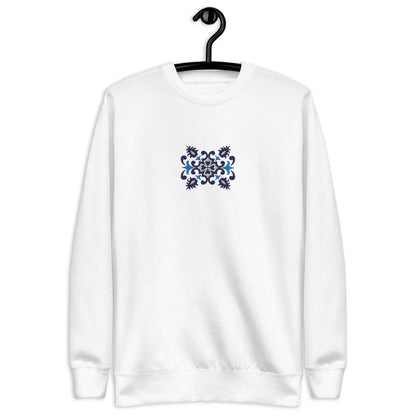 Portuguese Azulejo Tile Motif Embroidered Sweatshirt - The Global Wanderer